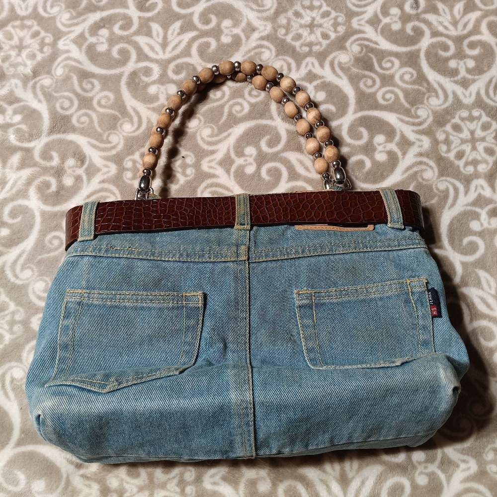 Western belted denim handbag - Picture 4 of 10
